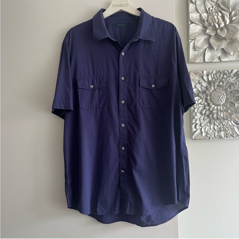 PERRY ELLIS Short Sleeve Button Down Shirt